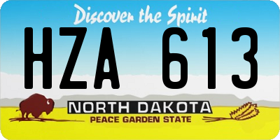 ND license plate HZA613