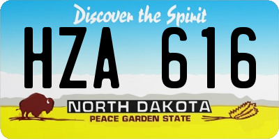 ND license plate HZA616