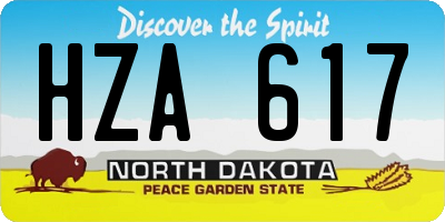 ND license plate HZA617