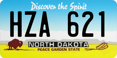 ND license plate HZA621