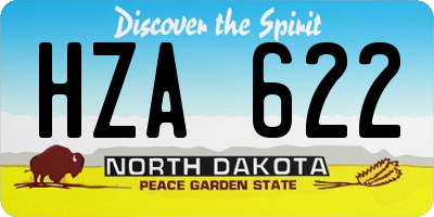ND license plate HZA622