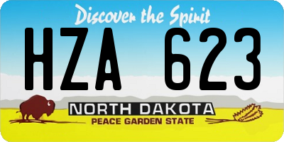 ND license plate HZA623