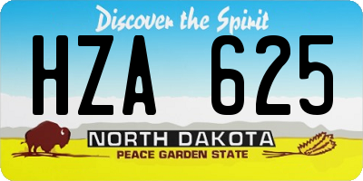 ND license plate HZA625