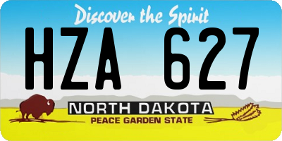 ND license plate HZA627