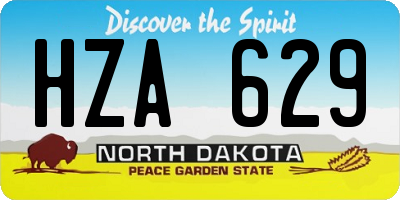 ND license plate HZA629