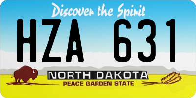 ND license plate HZA631