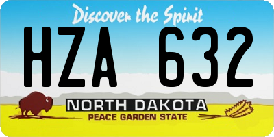 ND license plate HZA632