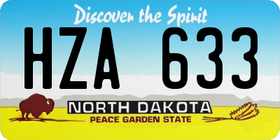 ND license plate HZA633