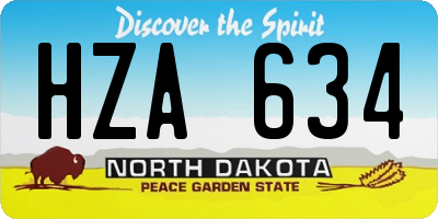 ND license plate HZA634