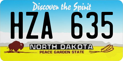 ND license plate HZA635