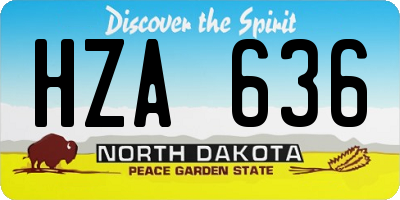 ND license plate HZA636