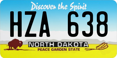 ND license plate HZA638