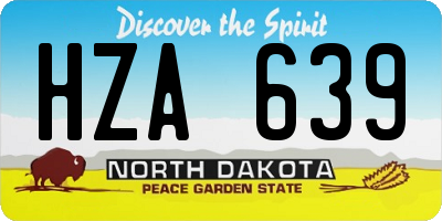 ND license plate HZA639