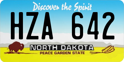 ND license plate HZA642
