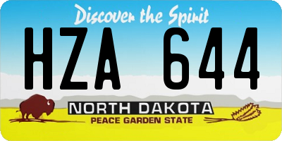 ND license plate HZA644