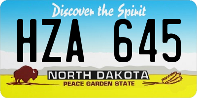 ND license plate HZA645