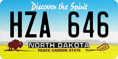 ND license plate HZA646