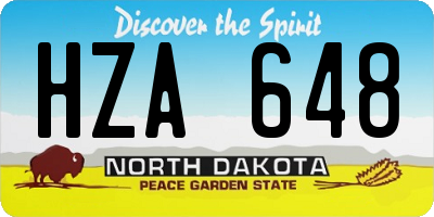 ND license plate HZA648