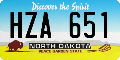ND license plate HZA651