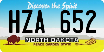 ND license plate HZA652