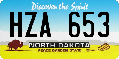 ND license plate HZA653