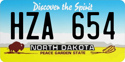 ND license plate HZA654