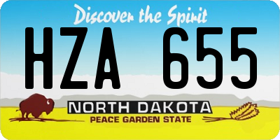ND license plate HZA655
