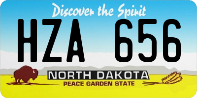 ND license plate HZA656