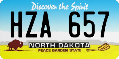 ND license plate HZA657