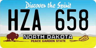 ND license plate HZA658