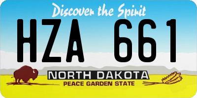 ND license plate HZA661