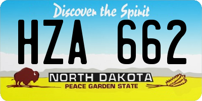 ND license plate HZA662