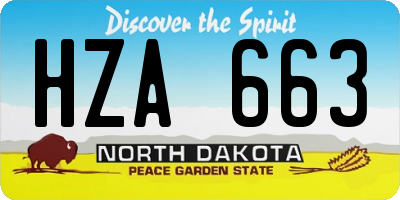 ND license plate HZA663