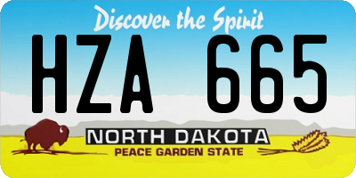 ND license plate HZA665