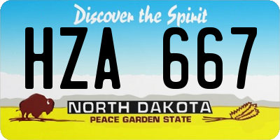 ND license plate HZA667