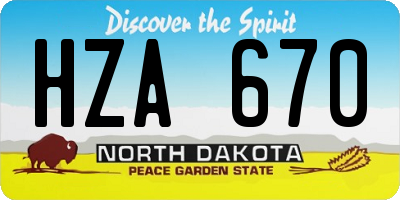 ND license plate HZA670