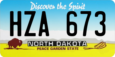 ND license plate HZA673