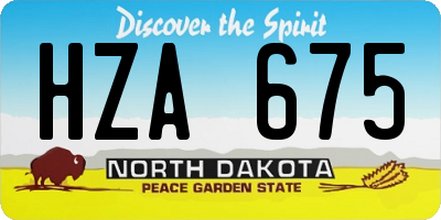 ND license plate HZA675