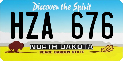 ND license plate HZA676