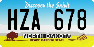 ND license plate HZA678