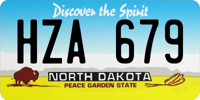 ND license plate HZA679
