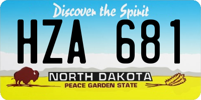 ND license plate HZA681