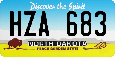 ND license plate HZA683