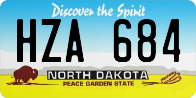 ND license plate HZA684