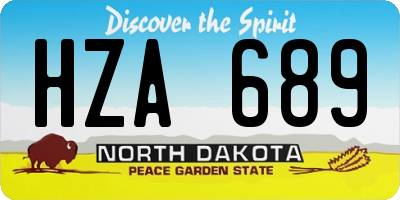 ND license plate HZA689