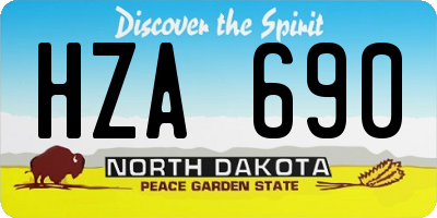 ND license plate HZA690