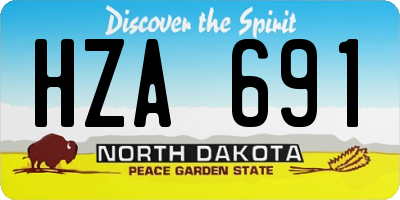 ND license plate HZA691