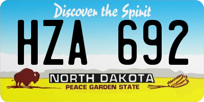 ND license plate HZA692