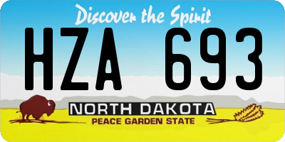 ND license plate HZA693