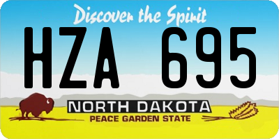ND license plate HZA695